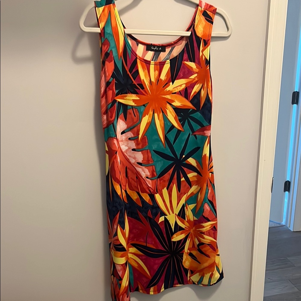 Colorful Tropical Sleeveless Dress